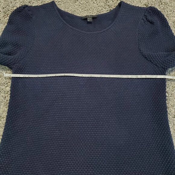 NWOT COS Knit Navy Blue Puff 3/4 Sleeve Basic Nuetral Sweater - Small - Picture 4 of 8